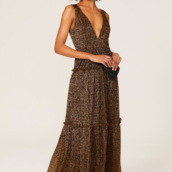 Hutch, Metallic Tiered Gown, Size 0 - Picture 2 of 14